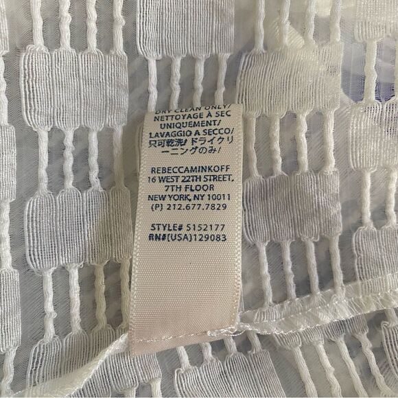 Rebecca Minkoff Semi Sheer Ivory Top Size XS - Picture 5 of 8